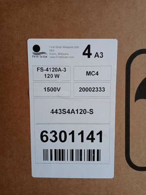 PALLET of First Solar FS-4120A-3 120w Thin Film Frameless Clear/Glass Backsheet
