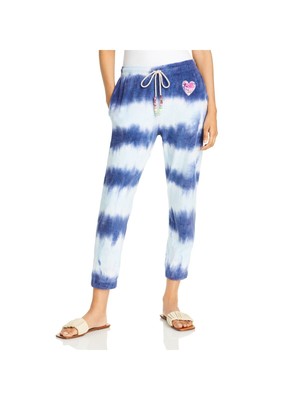 

LOVE SHACK FANCY Женские синие шаровары с галстуком и металлическими бусинами Tie Dye, Синий, LK396-739