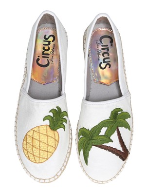 

CIRCUS BY SAM EDELMAN Женские белые эспадрильи без шнуровки Tropical Leni, Белый, F6317F1