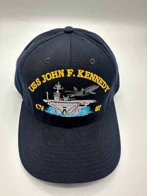 The Corps USS John F. Kennedy CV 67 Logo Blue Baseball Cap Hat One Size