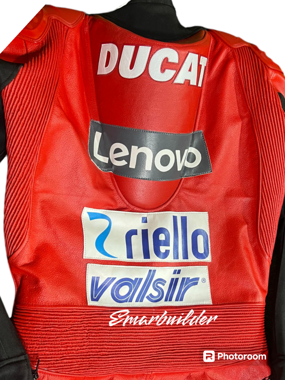Pre-owned Ducati Motorcycle Motorbike Racing Real Leather+shoes+gloves In Red