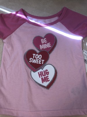 Way to Celebrate!  Girls  BE Mine, Too Sweet, Hug me'' ,12 mos , pink, 60/40, NEW