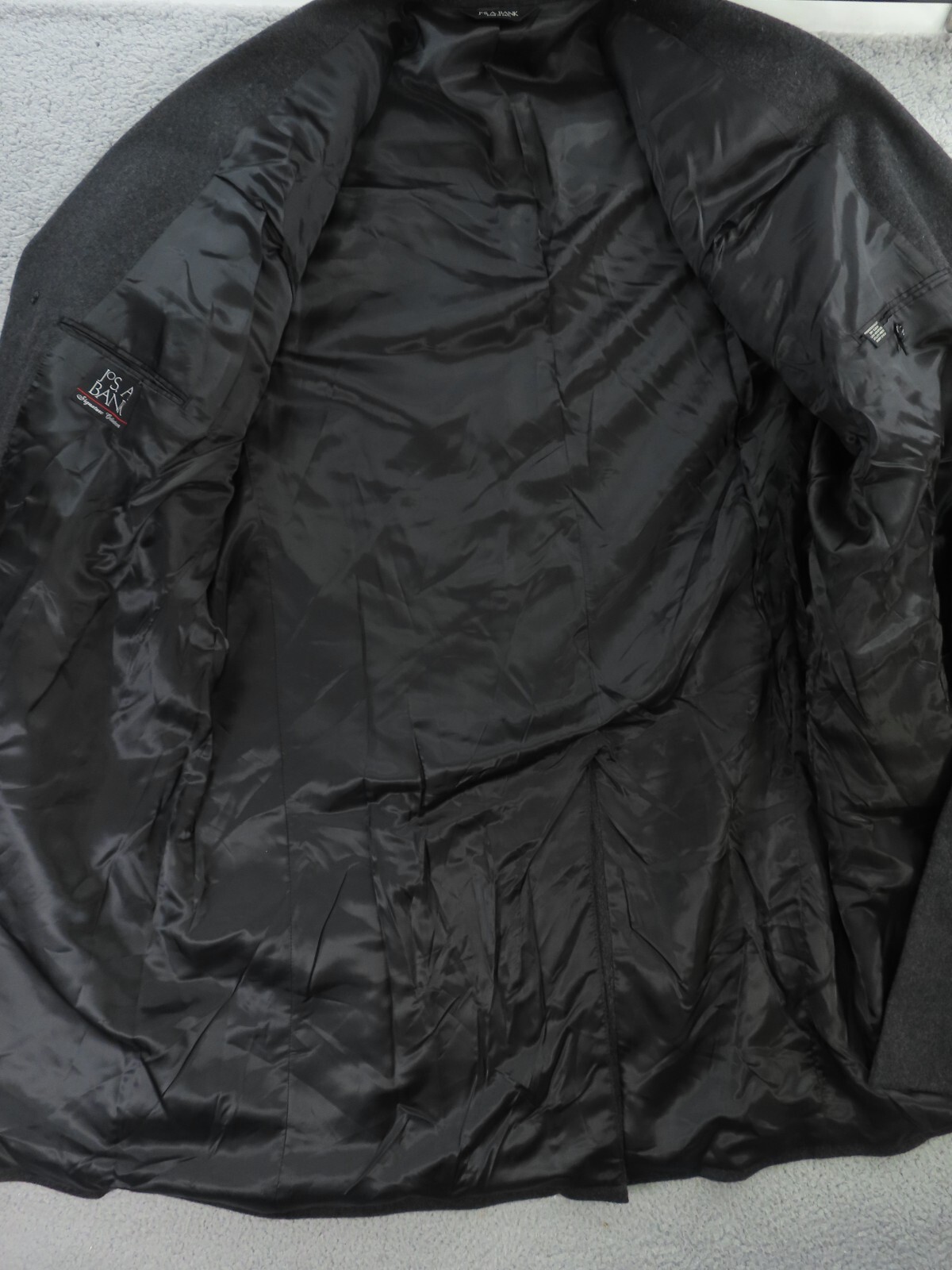 Pre-owned Jos. A. Bank Jos A Bank Over Coat Jacket Mens 50r Charcoal Gray 100% Cashmere