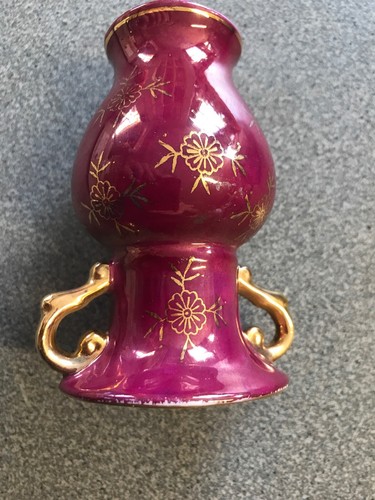 St. Gallen, Switzerland  4” vase, Souvenir, gold trim!