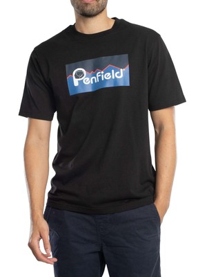 Мужская оригинальная футболка с крупным логотипом Penfield, черная