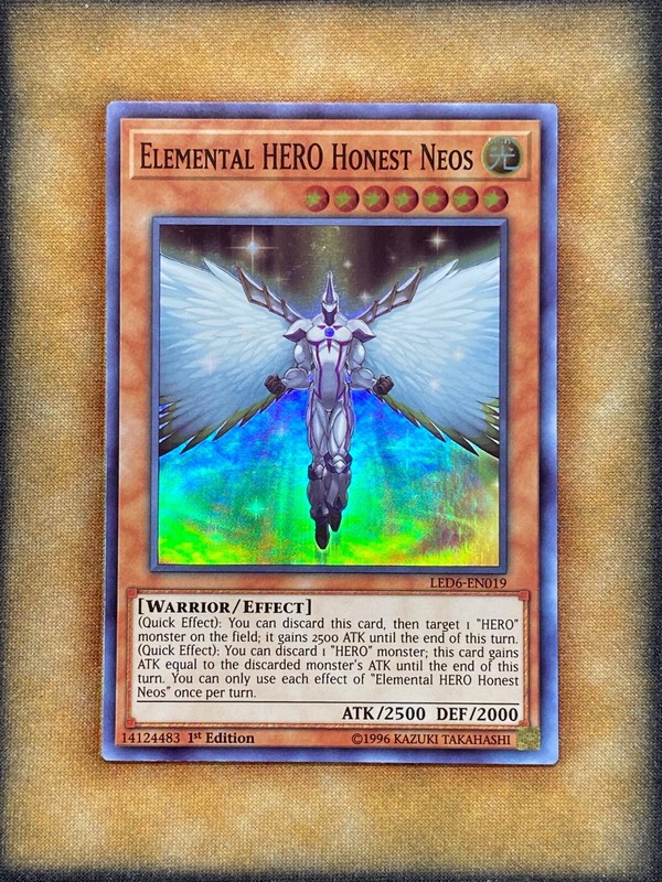 Yugioh Elemental HERO Honest Neos LED6-EN019 Super Rare 1st Ed NM