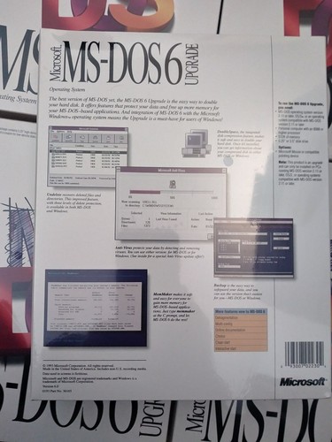 1 Microsoft MS-DOS 6 Upgrade - 5.25