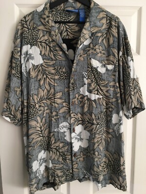 Ocean Pacific (OP) Hawaiian Shirt Men s XL Short Sleeve Floral Pattern Button