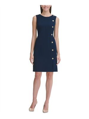 

TOMMY HILFIGER Женское темно-синее вечернее платье трапециевидной формы с квадратным вырезом выше колена, Navy