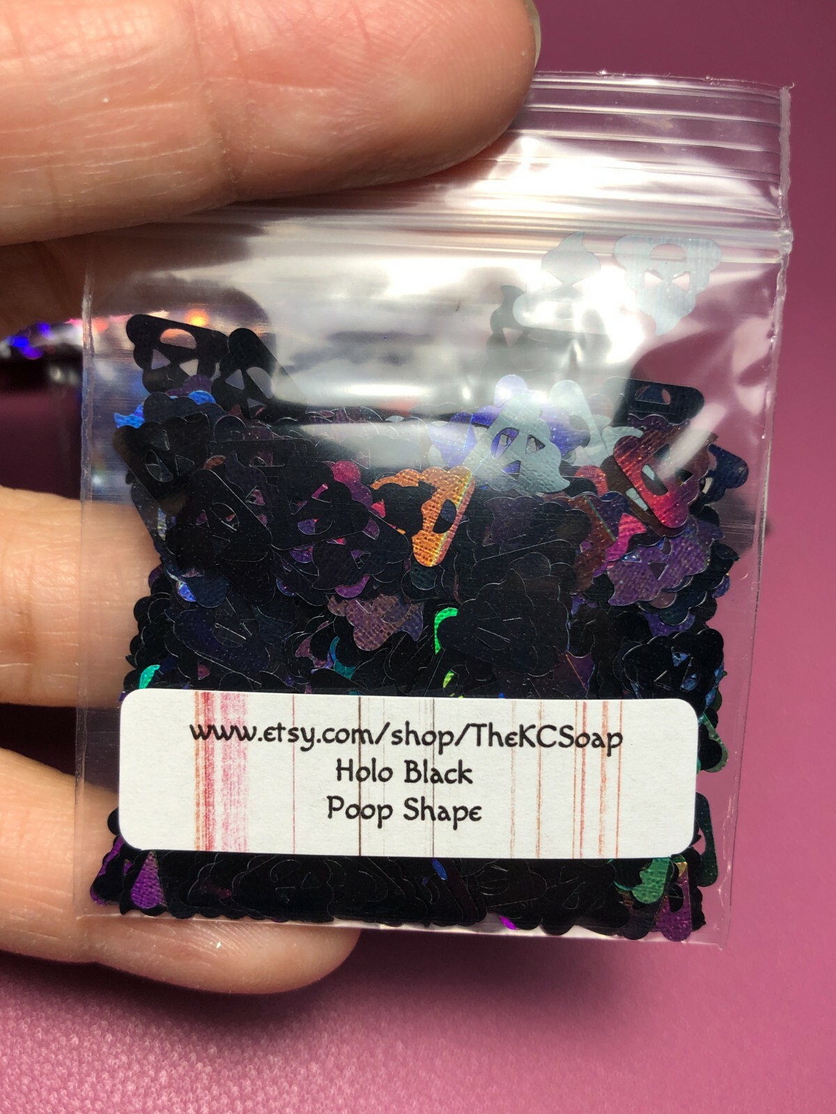 Solvent Resistant Holo Poop shape Glitter U Choose Color Nail Art Face Crafts