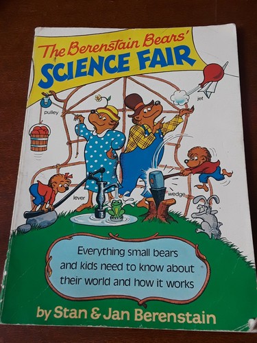 Berenstain Bears  figures flocked 1986  & Science Fair book and Santa cassette