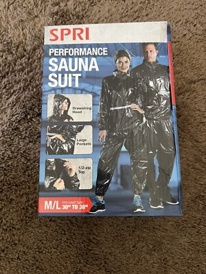 SPRI M/L Performance Sauna Suit Fit M/L Waist Size 30'' to 38'' unisex Workout 