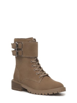 VINCE CAMUTO/ женские кожаные сапоги бежевого цвета с безвкусным носком и наборным каблуком; размеры 10 М