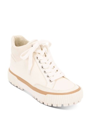 

Женские кожаные кроссовки на платформе с круглым носком в рубчик DOLCE VITA  белого цвета, Белый, ROSE