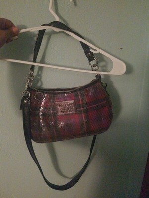 Coach Poppy Plaid Sequin Crossbody