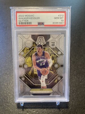 Walker Kessler 2022-23 Mosaic #212 RC ROOKIE GLITTER SP PSA 10 