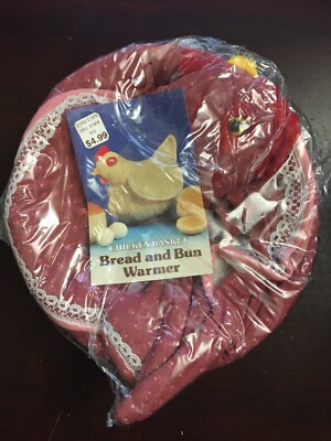 Hen Chicken Rooster Bread Bun Basket Warmer Cover Vintage