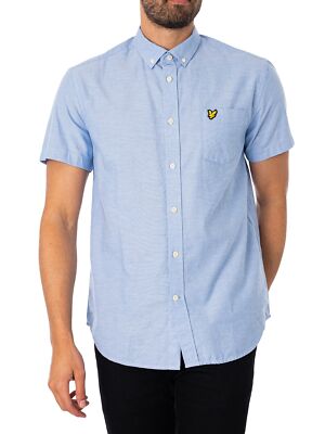 

Мужская легкая оксфордская рубашка Lyle - Scott с короткими рукавами, синяя, Синий, SW1304VOG-X41