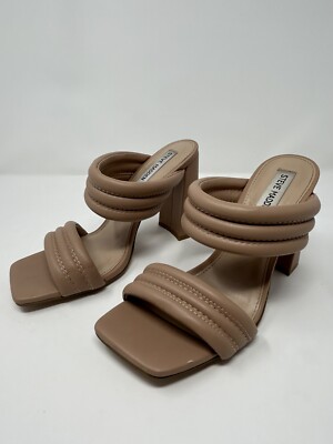 Steve Madden Tahani Heeled Tan Sandals-Women's 8.5 M