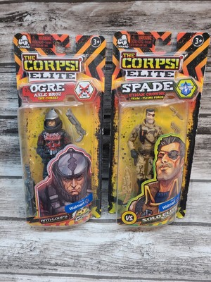 Lot of 2 The Corps Elite Action Figure Lanard OGRE & SPADE