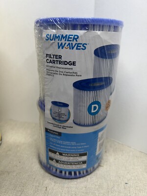 NEW Summer Waves P57100402 Type I Pool and Spa Filter Cartridge, 2 Pack