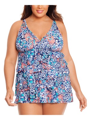 

SWIM SOLUTIONS Женский купальник темно-синего цвета с формованной чашкой стрейч и металлическими оборками, 20 Вт, Navy