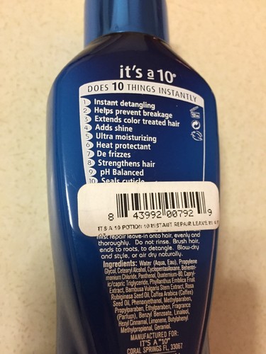 ITS A 10 POTION 10 MIRACLE LEAVE IN 4oz NEW Great Deal FREE SHIPPING!!!!