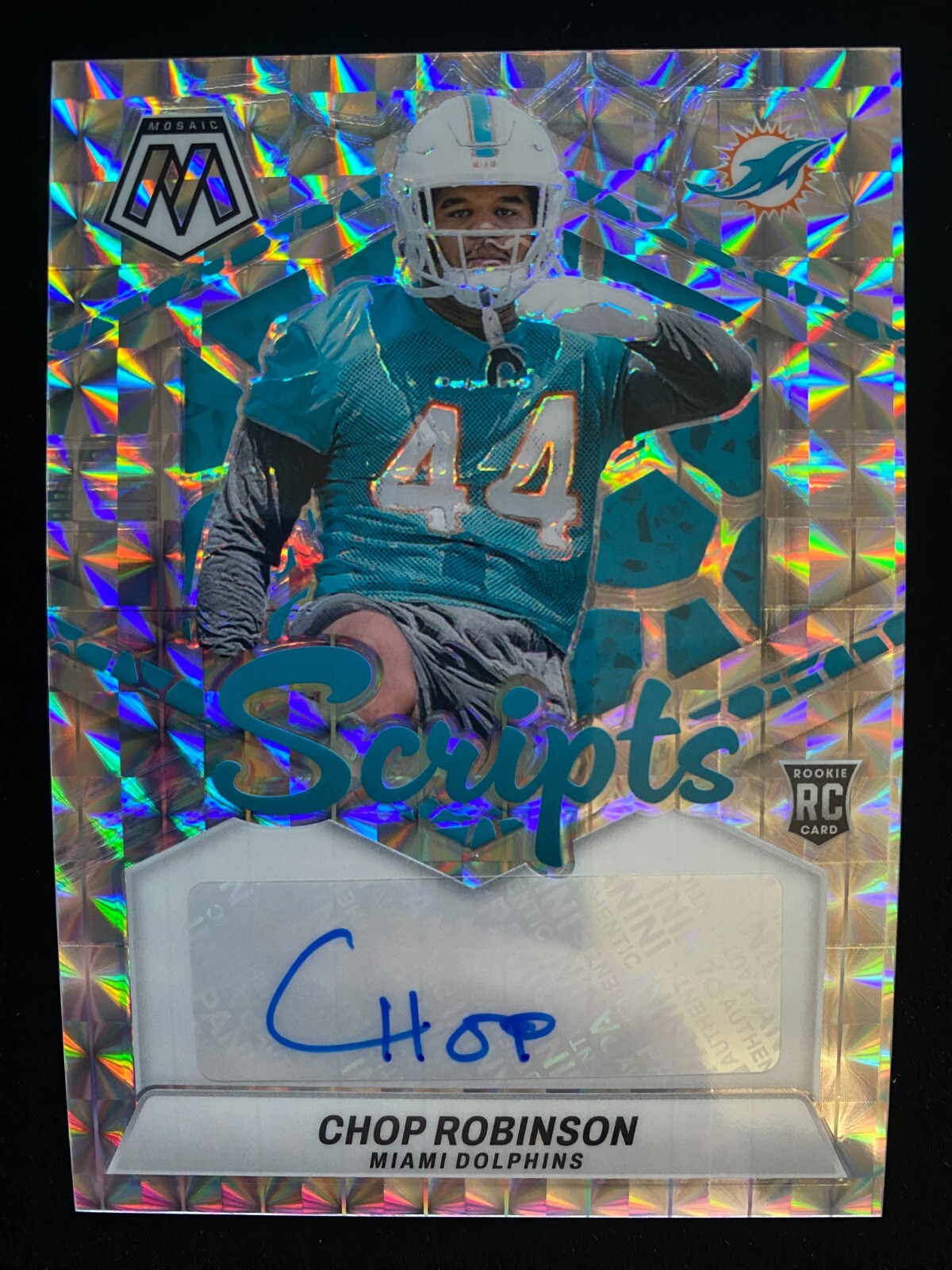 2024 Panini Mosaic CHOP ROBINSON Rookie Script SILVER PRIZM
