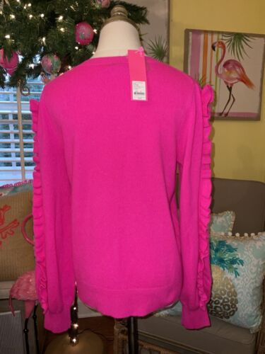 Pre-owned Lilly Pulitzer Georgetta Cashmere Sweater Acai Berry $328 Size M In Pink