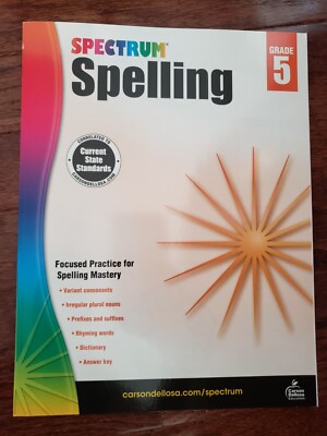Spectrum Spelling Grade 5 workbook NEW (answer key included)