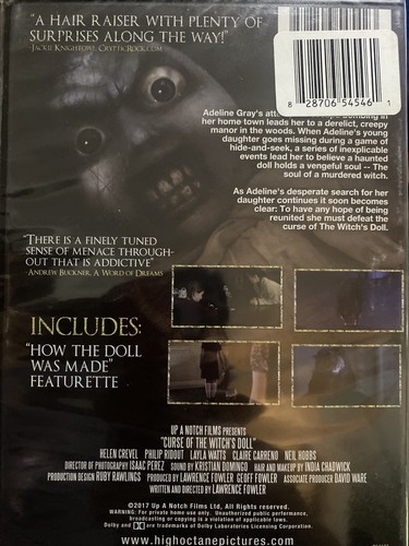 Curse Of The Witch's Doll Her Soul Lives On (2017-Ws)  DVD  Sealed 3M