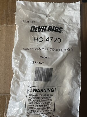 DeVilbiss HC- 4720 240148 Quick Disconnect High Flow Steel Coupler 1/4 in NEW