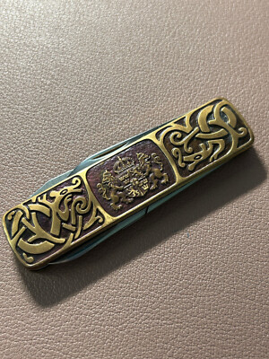 Vintage EKA Sweden Coat Of Arms From Dad's Estate PRISTINE 1 BLADE 2 TOOLS  Fold