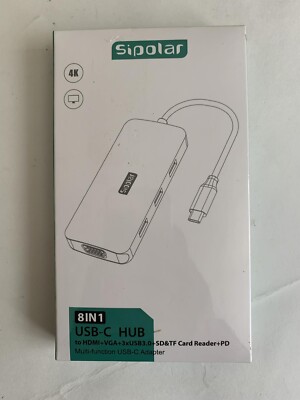 MOKIN 8 IN 1 USB-C HUB to HDMI+VGA+USB3.0x3+SD&TF   Multi-function USB-C Adapter