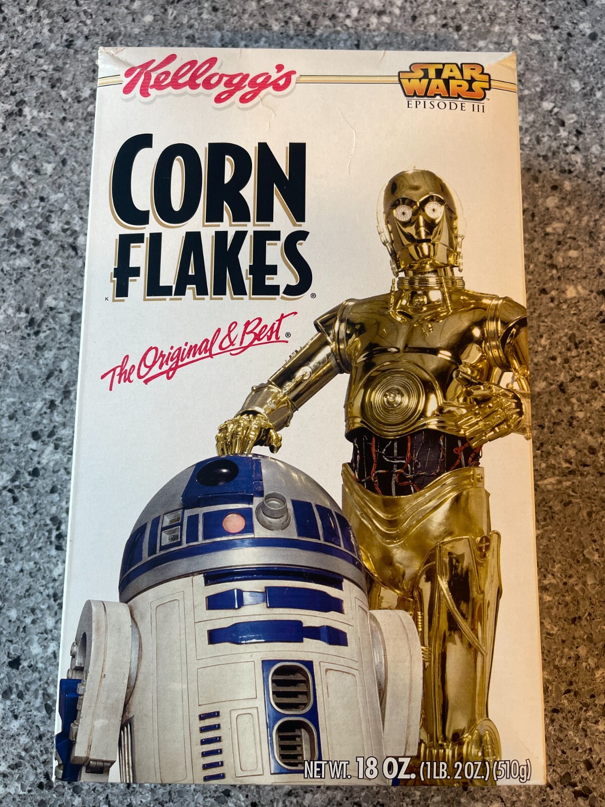 SEALED KELLOGG'S CORN FLAKES STAR WARS EPISODE III C-3PO