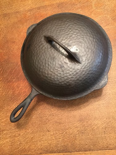 CFH vintage hammered lid with cast iron skillet rare