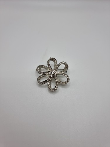 Diamante Flower Brooch Vintage Retro