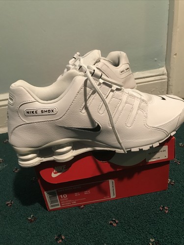 white leather nike shox