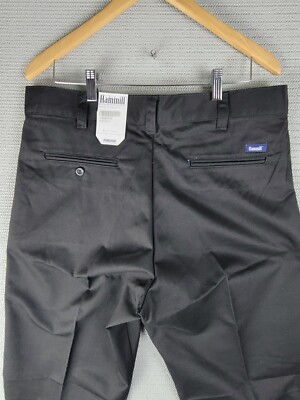 Hammill Twill Flat work pants 36 X 32 black polyester cotton blend chino