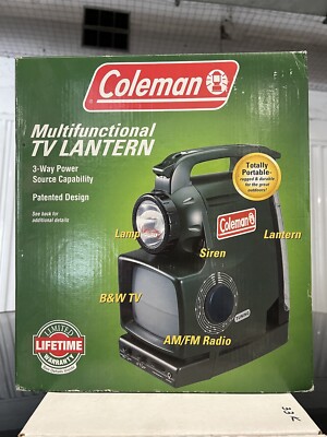 Coleman Multi-Functional TV Lantern Lamp Radio Siren Vintage B&W TV