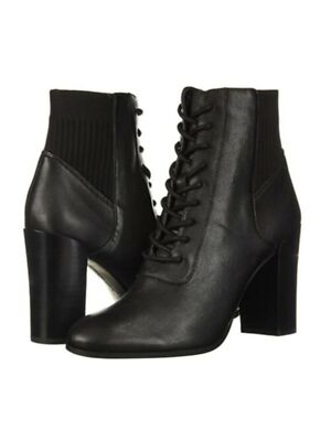 

KENNETH COLE NEW YORK Женские черные кожаные ботильоны Justin с круглым носком, размер 7,5 м, Черный, JUSTIN LACE UP BOOTIES
