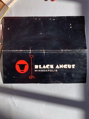 Vintage Black Angus Restaurant Wine List  Minneapolis Minnesota Matchbook