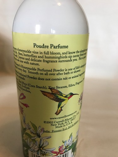 Caswell-Massey Talc Au Fleurs Talcum Power Honeysuckle 3.5 Oz Metal Shaker Can