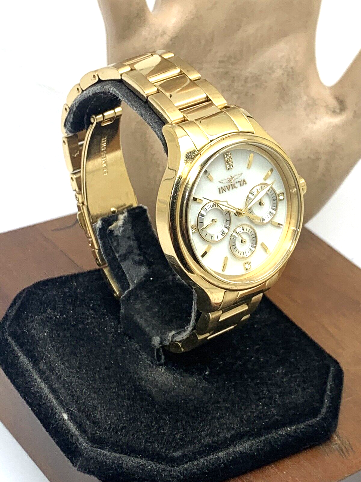 Invicta Women's Watch 28654 Angel Mother of Pearl Dial Gold Tone Steel 38mm