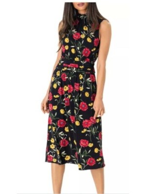 Женское платье-футляр LEOTA Womens с галстуком миди без рукавов, которое можно надеть на работу