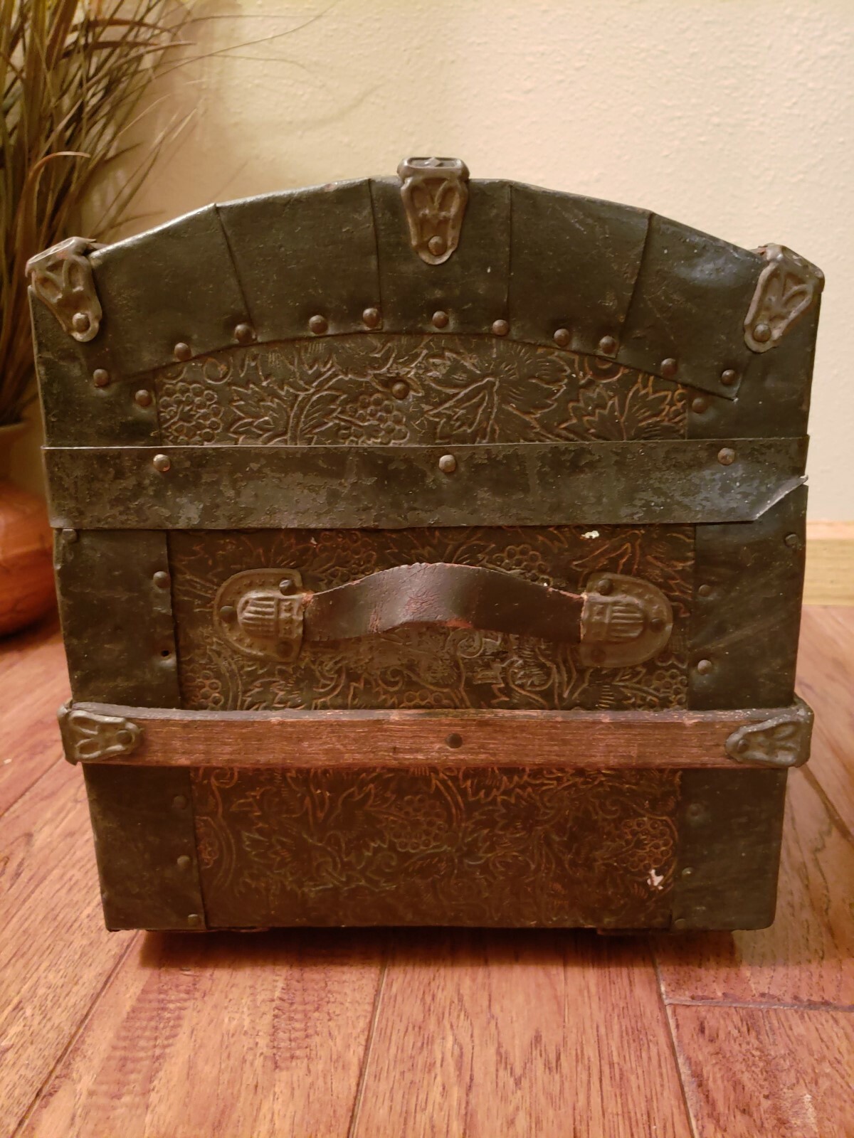 Rare find:  Mini Antique Vintage Camelback Steamer Trunk