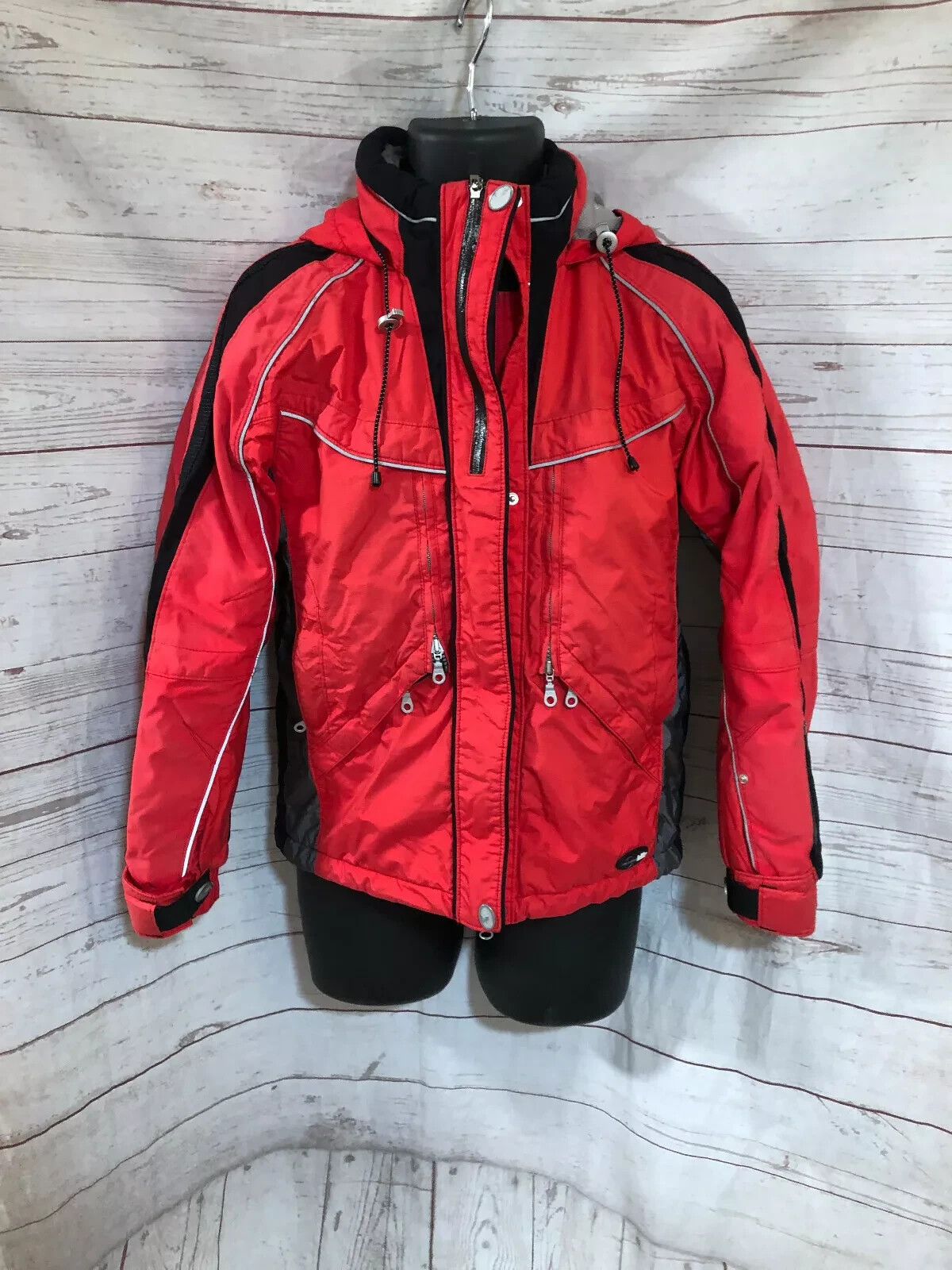 Killy Smart System Men’s Red Lined Hooded Full Zip Ski Jacket Size 6