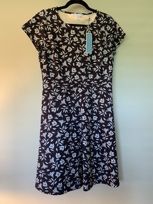 NWT Draper James Dress, Blue With Floral Pattern. Office, Feminine, Vacation