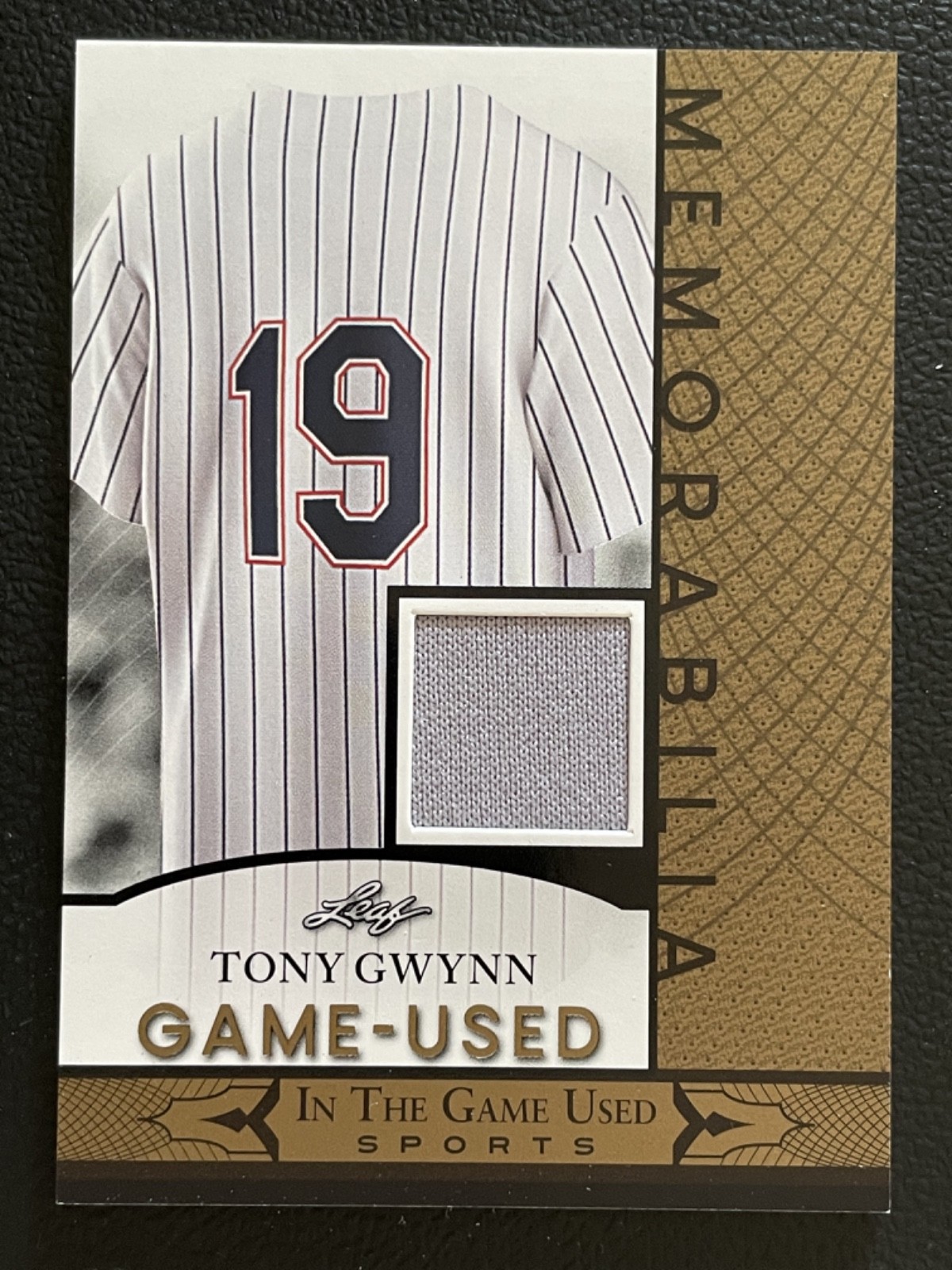 2024 Leaf In The Game Used Memorabilia Gold Tony Gwynn Jersey