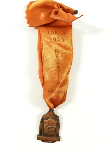 1954 VTG Moosic Lakes PA Pennsylvania Regatta Second Place Ribbon Award Pin db